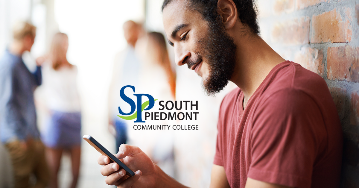South-piedmont-graphic of student holding phone
