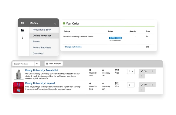 Collect payment, sell items, and track inventory