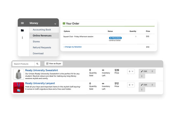 Collect payment, sell items, and track inventory