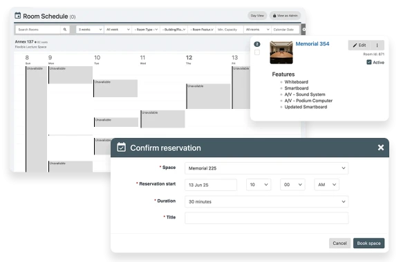 Easily manage room reservations across campus