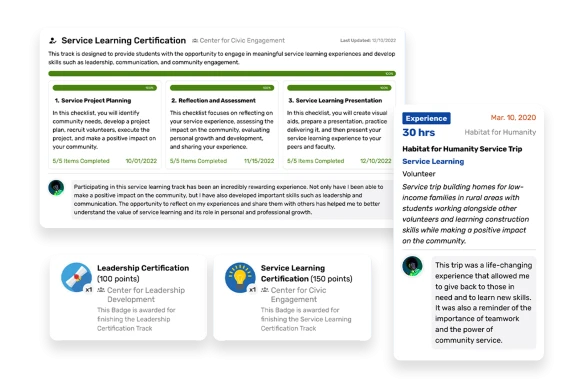 Move beyond GPA with a 360-degree view of students' co-curricular involvement.
