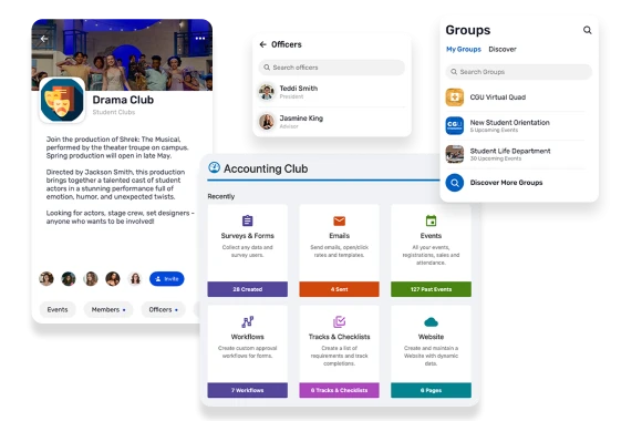 Screenshot of the club section of the platform