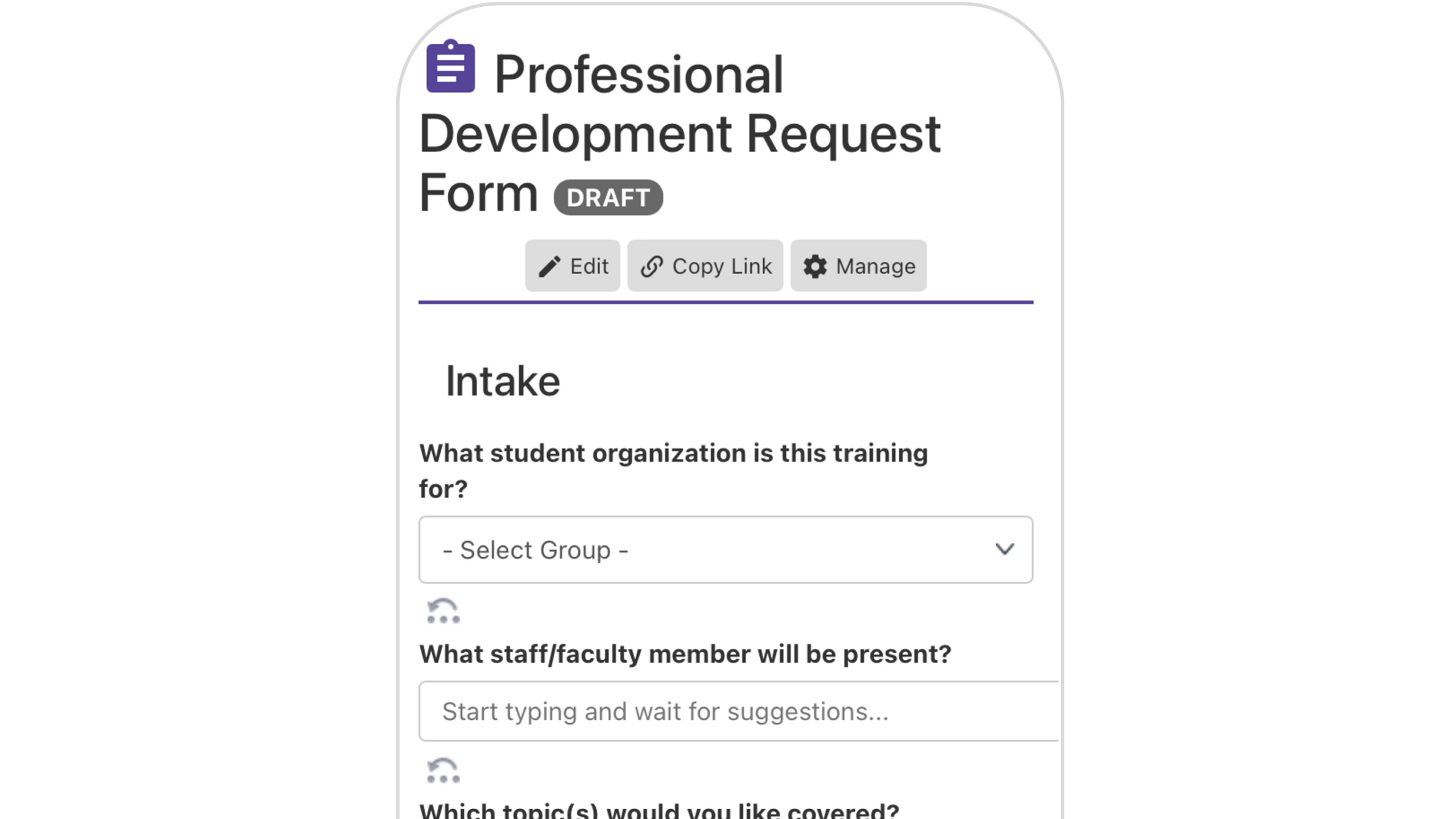 Student Organization Management Software: Survey Form | Ready Education CampusGroups