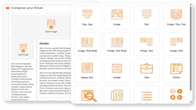 Email Builder feature of CampusGroups student communication software