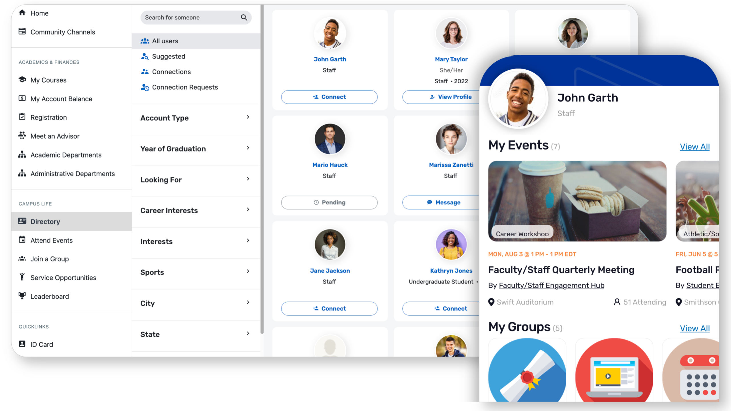 Student Community and Connection - directory | Ready Education CampusGroups