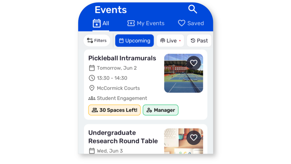 University event management software: centralized events calendar and discovery | Ready Education CampusGroups